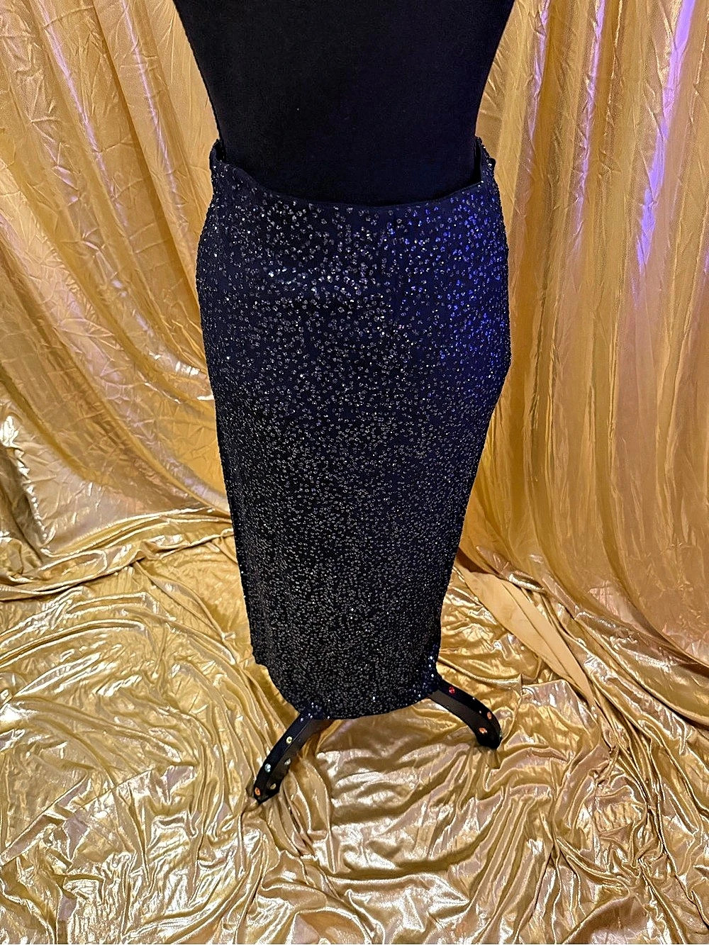Sony Studios Costumes Dana Buchman Luxe Black Sequin Skirt Size S